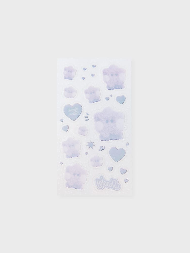 BT21 SHOOKY minini STICKERS PURPLE OF WISH EDITION, stickers violets de papeterie LINE FRIENDS avec formes cœurs/biscuits