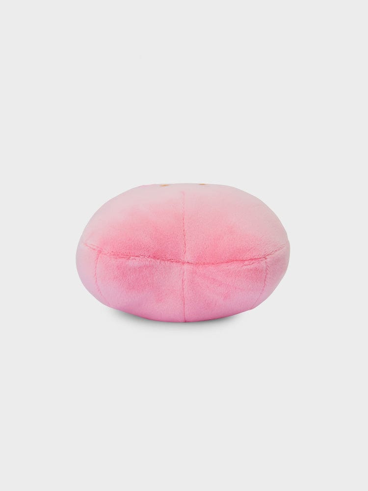 BT21 TATA BABY MOCHI FACE CUSHION (S) coussin mochi rose, prince extraterrestre V de BTS LINE FRIENDS, sur fond clair