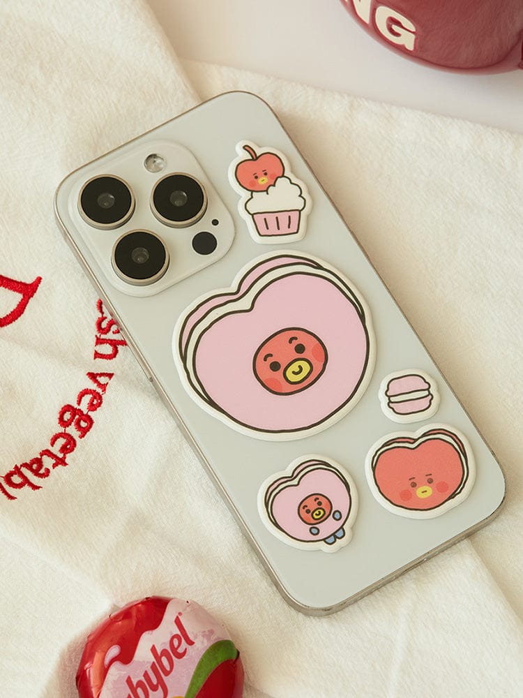 BT21 TATA BABY STICKERS BAKERY SHOP LINE FRIENDS : autocollants TATA prince au cupcake, sur coque de téléphone, bureau/maison.