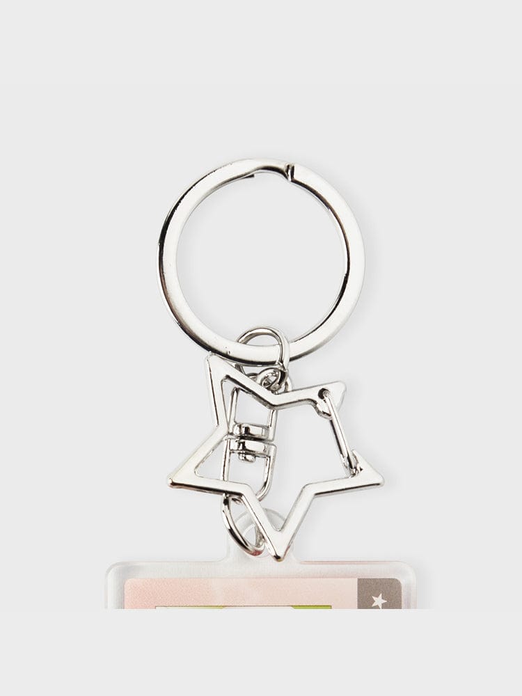BT21 TATA ID CARD ACRYLIC KEYRING SILVER EDITION, porte-clés argenté LINE FRIENDS avec TATA sur une boucle