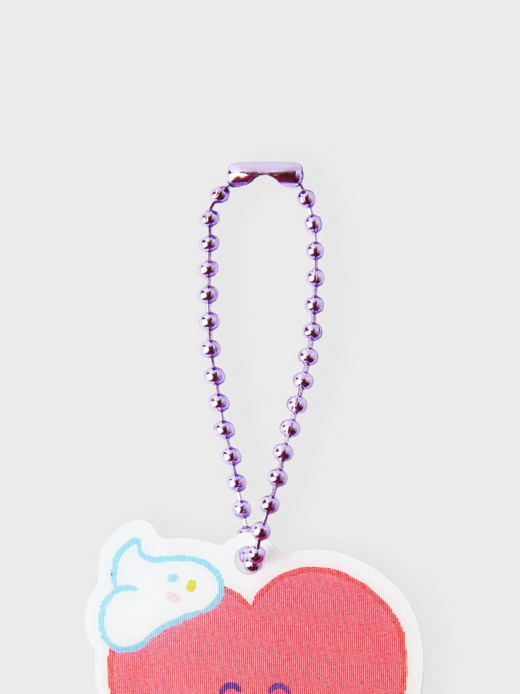 BT21 TATA LENTICULAR 3D KEYRING ON THE CLOUD EDITION : porte-clés TATA en lentille 3D, fond clair, marque LINE FRIENDS