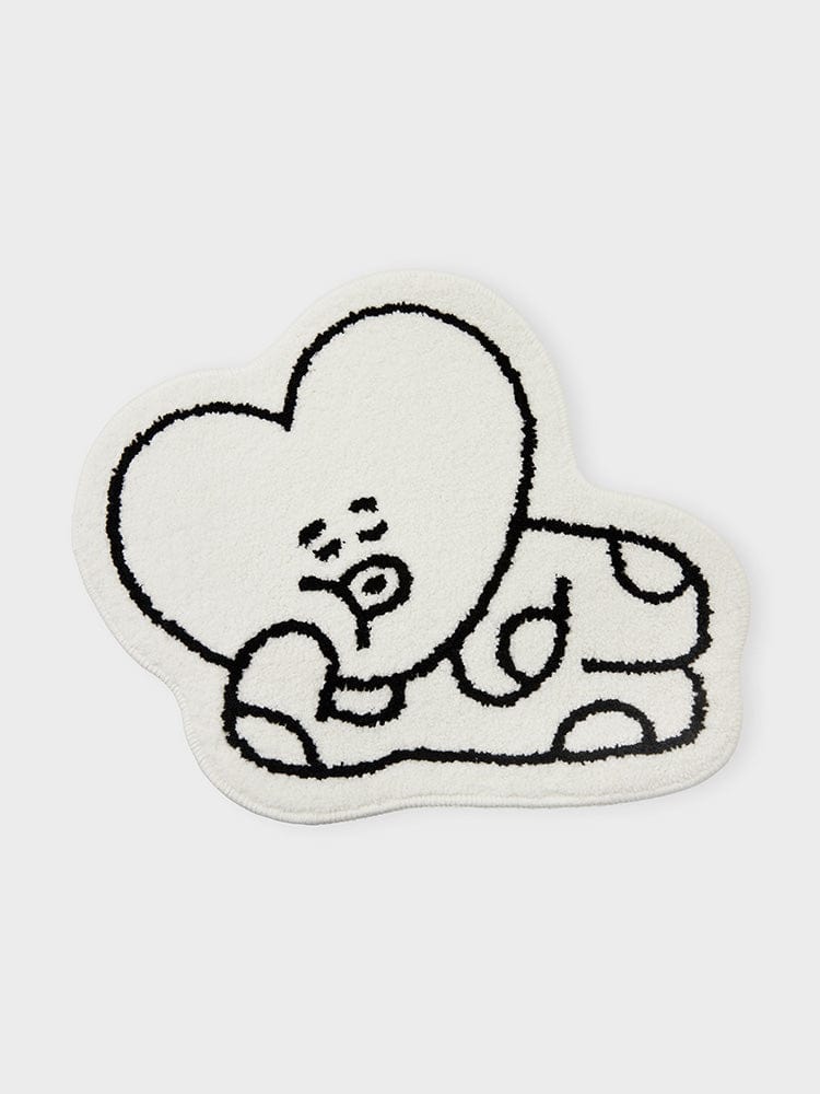BT21 TATA NON-SLIP SMALL RUG COZY HOME, tapis antidérapant officiel LINE FRIENDS, motif TATA extraterrestre kawaii