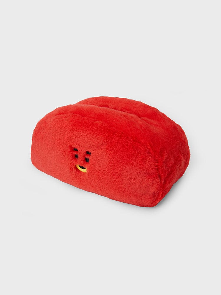 BT21 TATA PLUSH TISSUE HOLDER COZY HOME : peluche tissu rouge TATA LINE FRIENDS pour boîte à mouchoirs décorative