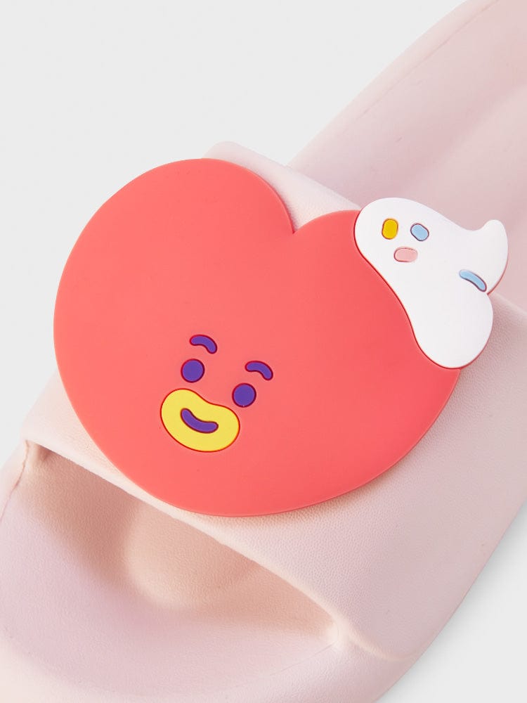 BT21 TATA SLIPPERS ON THE CLOUD EDITION, chaussons officiels LINE FRIENDS, TATA extraterrestre sur nuage rose