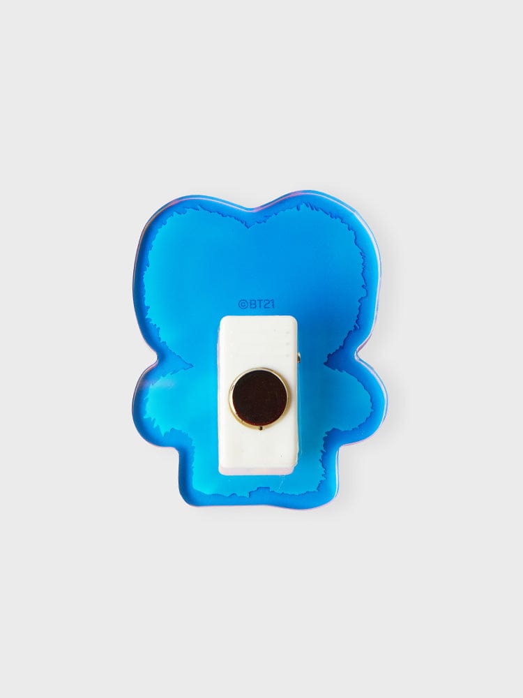 BT21 TATA minini ACRYLIC MAGNETIC CLIP PURPLE OF WISH EDITION, clip magnétique en acrylique violet sur fond clair