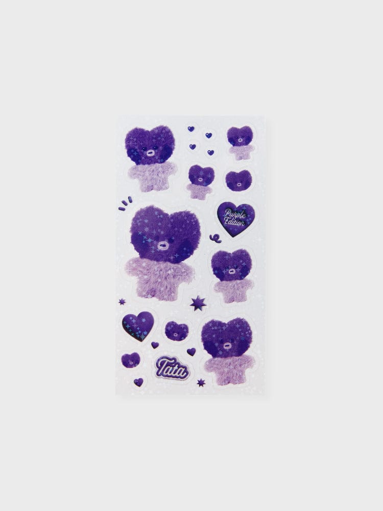 BT21 TATA minini STICKERS PURPLE OF WISH EDITION : stickers officiels LINE FRIENDS violets avec TATA mignon, fond clair
