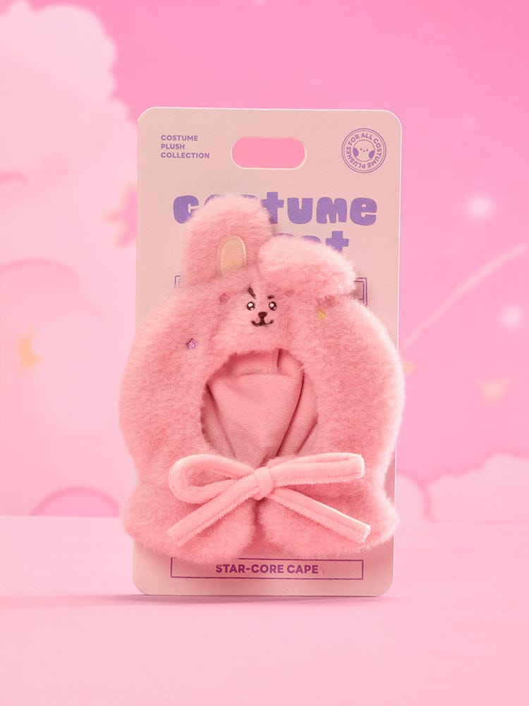 BT21 THE JOURNEY STAR CORE CLOSET - HOODIE CAPE peluche rose sur carte, décor chambre, marque BT21/LINE FRIENDS