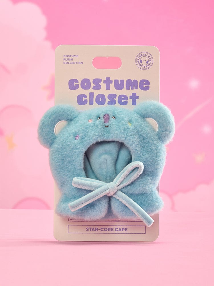 BT21 THE JOURNEY STAR CORE CLOSET - HOODIE CAPE : peluche costume closet étoile, marque BT21, fond rose