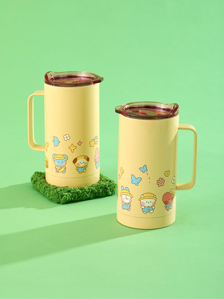 BT21 mini minini TUMBLER (19 OZ) PICNIC MATE par LINE FRIENDS, mugs kawaii sur fond vert, style pique-nique
