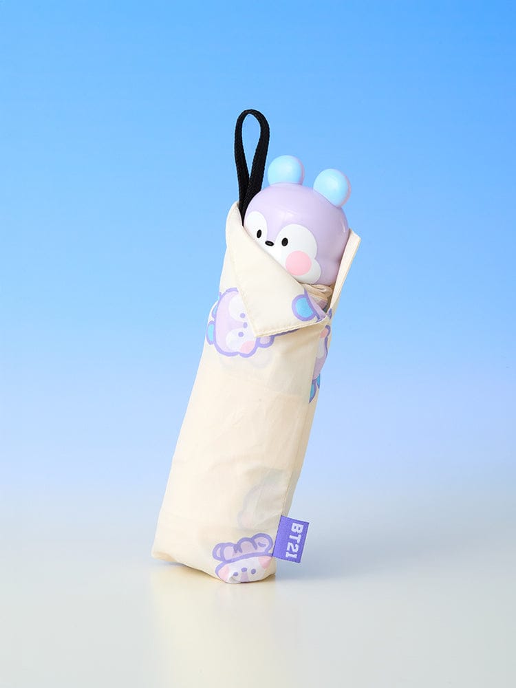 BT21 minini 3-TIER UMBRELLA RAINY DAY : parapluie compact 3 étages LINE FRIENDS, motif mignon sous pluie ciel bleu