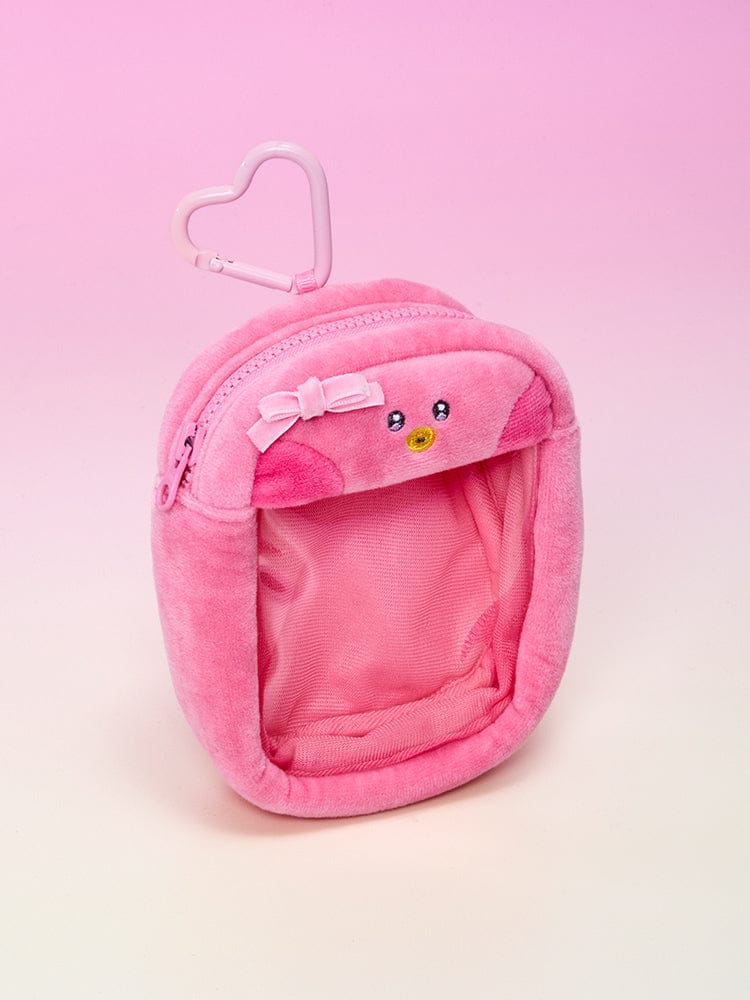 BT21 minini CLEAR BAG CHARM POUCH RIBBONED U, pochette transparente rose LINE FRIENDS avec charm et ruban, style minini