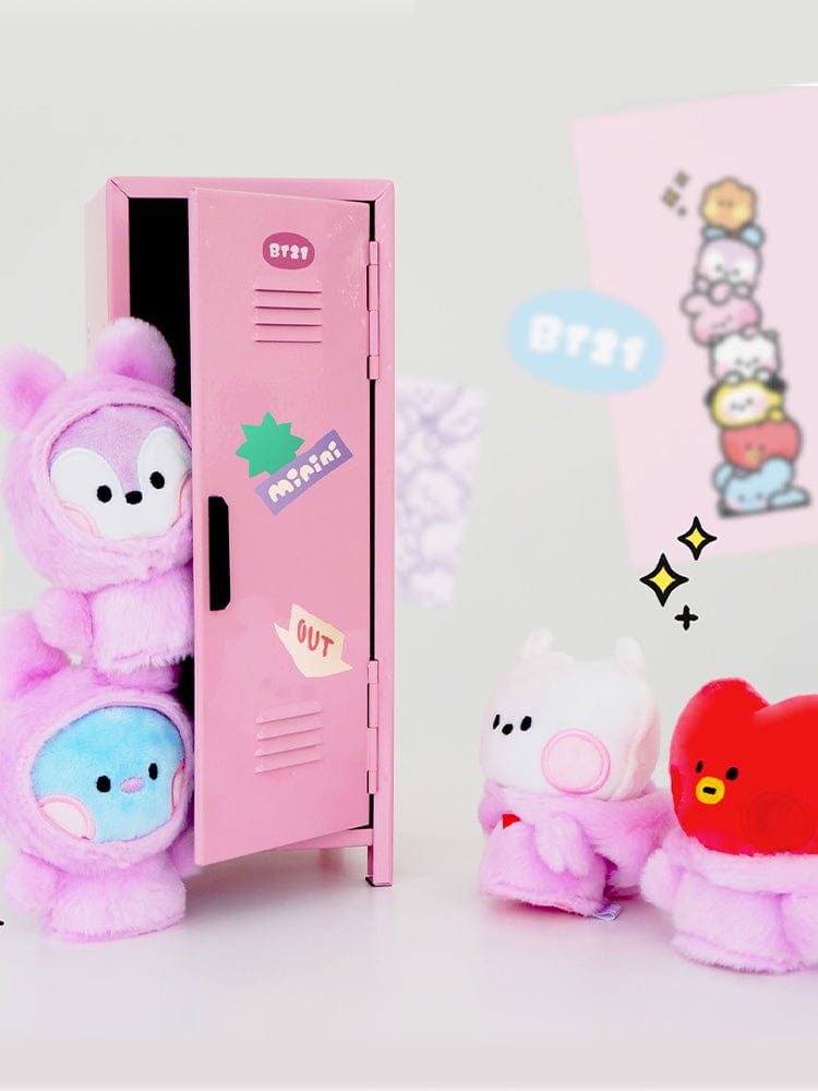 BT21 minini FINGER PUPPET & KEYRING : porte-clés BT21 minini, figurines peluchettes sur fond pastel, LINE FRIENDS x BTS