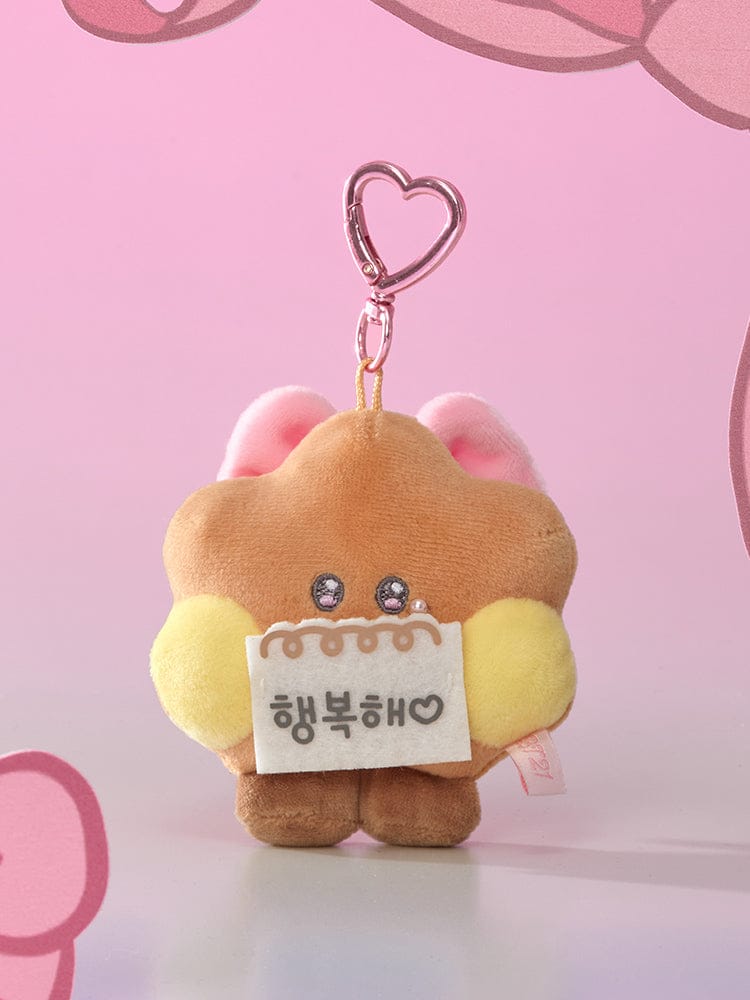 BT21 minini I LOVE YOU MESSAGE BOOK PLUSH KEYRING RIBBONED U, porte-clés peluche Minnie de LINE FRIENDS, rose, cœur