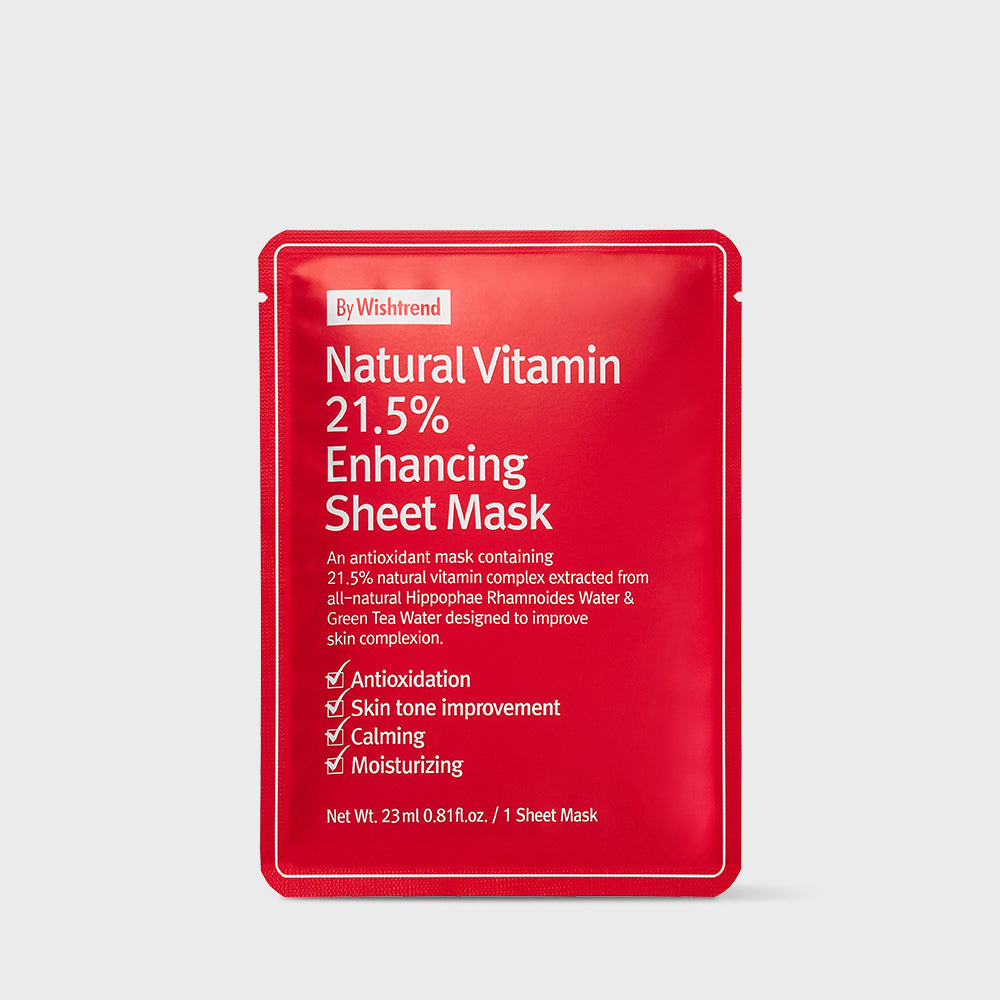 BY WISHTREND Natural Vitamin 21.5 Enhancing Sheet Mask disponible sur Ma petite Coree, ton Eshop 100% K-beauty en direct de Seoul