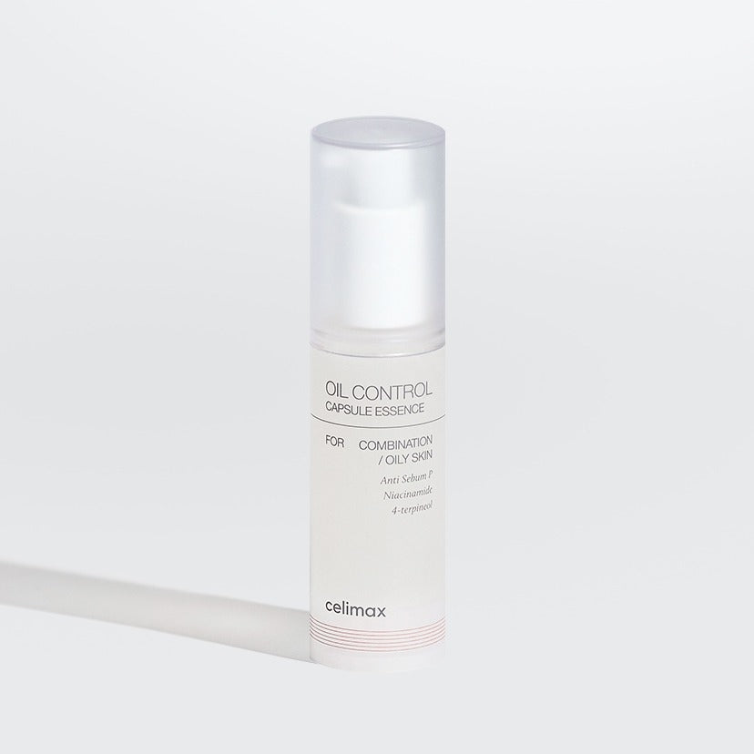 Flacon de CELIMAX Oil Control Capsual Essence 30ml pour peau mixte et grasse, contrôle de sébum.
