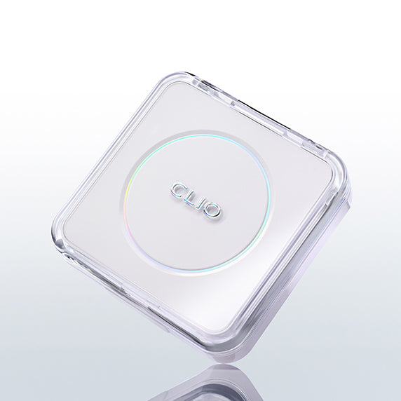 CLIO Kill Cover Founwear Cushion The Original de CLIO, boîtier transparent sur fond clair, vue produit