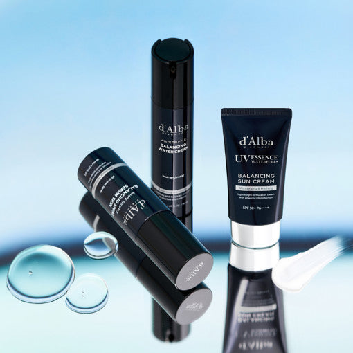 D'ALBA Vegan Men Set (Skin 80ml, Cream 50ml, Suncream 50ml) disponible sur Ma petite Coree, ton Eshop 100% K-beauty en direct de Seoul
