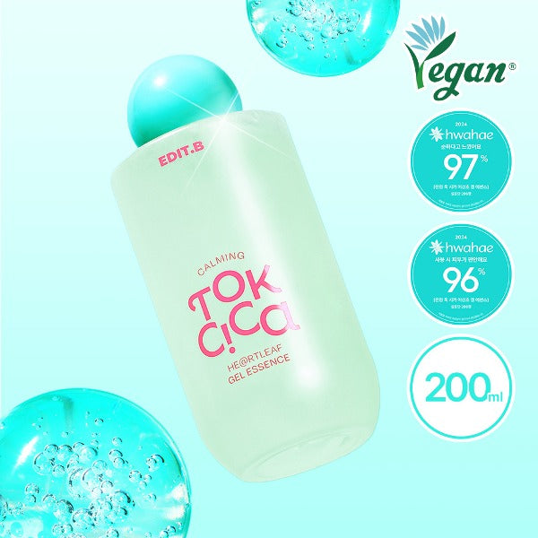 EDIT.B Calming Tok Cica Heartleaf Gel Essence 200ml disponible sur Ma petite Coree, ton Eshop 100% K-beauty en direct de Seoul