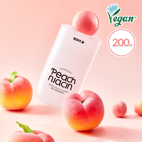 EDIT.B Tone & Soft Peach Niacin Glutathione Gel Essence 200ml disponible sur Ma petite Coree, ton Eshop 100% K-beauty en direct de Seoul