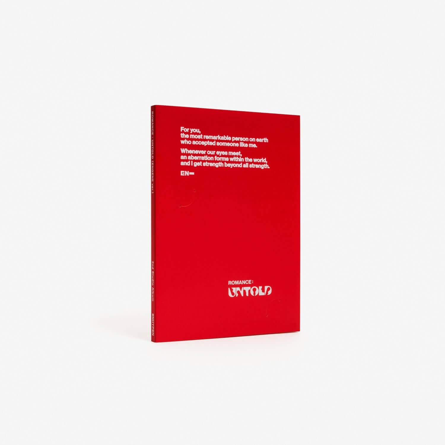 ENHYPEN - ROMANCE : UNTOLD (ENGENE ver.) (Random) - Album Kpop, couverture rouge, style pop, présenté sur fond blanc.