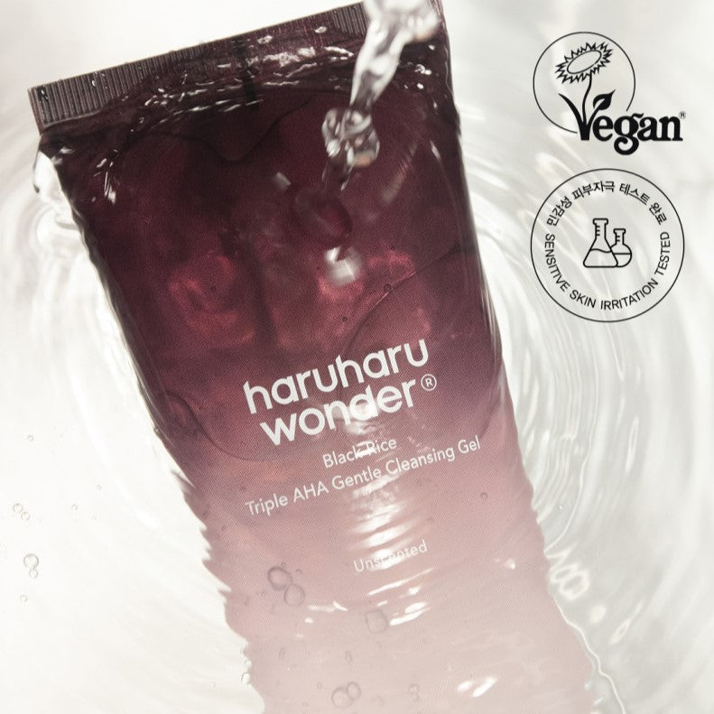 HARUHARU Black Rice Triple AHA Gentle Cleansing Gel 100ml disponible sur Ma petite Coree, ton Eshop 100% K-beauty en direct de Seoul