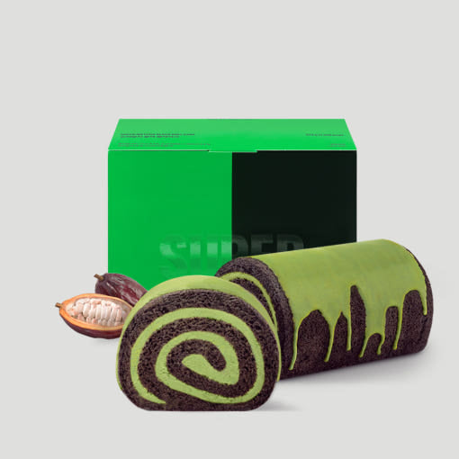 HIT THE TEA Super Matcha Black Roll Cake Gluten-Free