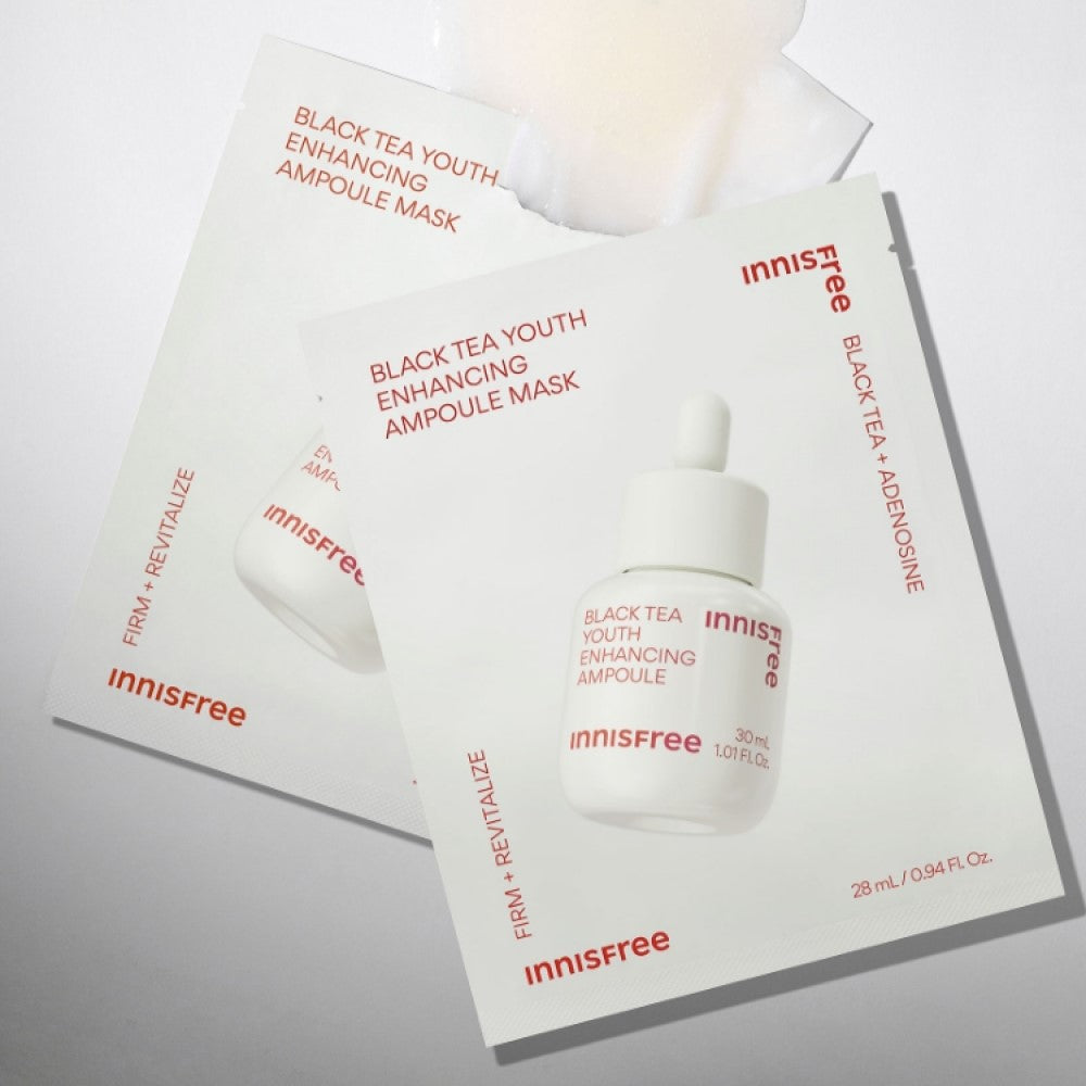 INNISFREE Black Tea Youth Enhancing Ampoule Mask disponible sur Ma petite Coree, ton Eshop 100% K-beauty en direct de Seoul