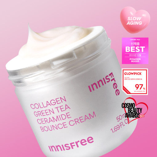 Innisfree Feuchtigkeitscreme Mit Kollagen & Ceramiden – Aus Grünem Tee, 50 Ml, Für Strahlende Haut