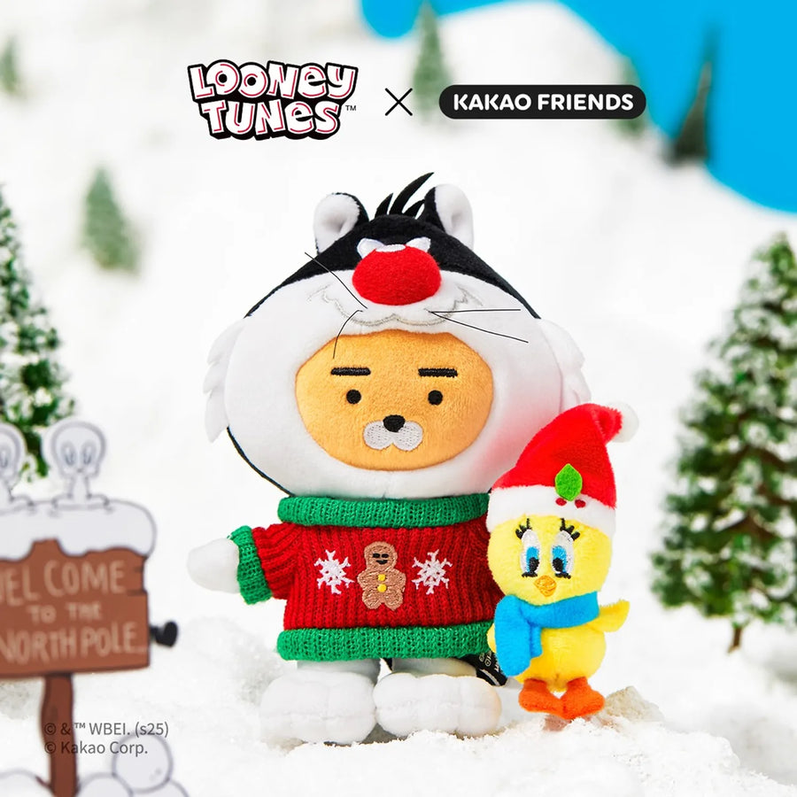 KAKAO FRIENDS Looney Tunes X Friends Sylvester Keychain Doll Little Ryan