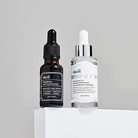 KLAIRS Recovery Duo Set (Freshly Juiced Vitamin Drop & Midnight Blue Youth Activating Drop) disponible sur Ma petite Coree, ton Eshop 100% K-beauty en direct de Seoul