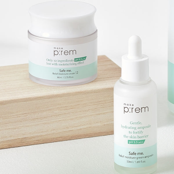 MAKE P:REM Safe Me Relief Moisture Ampoule&Cream Set disponible sur Ma petite Coree, ton Eshop 100% K-beauty en direct de Seoul