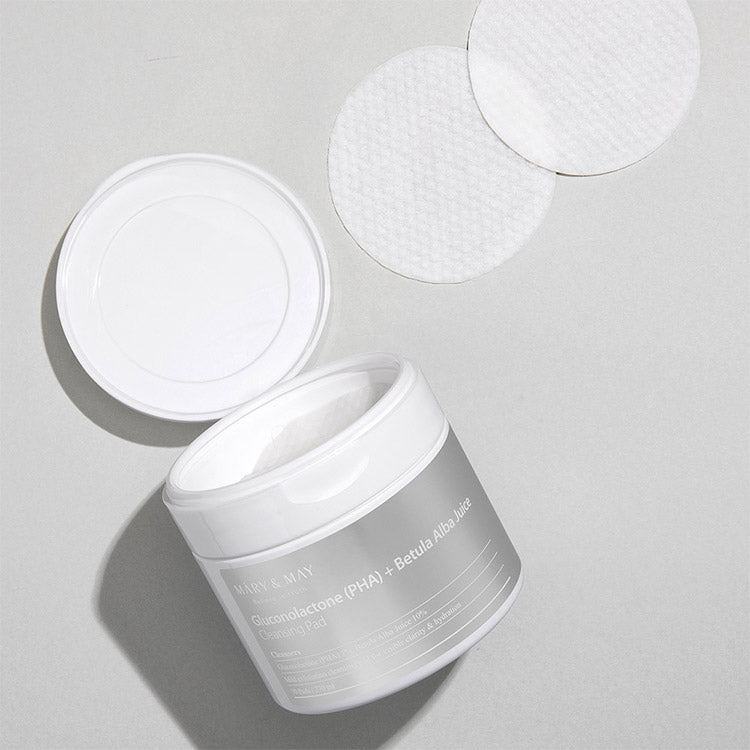 MARY & MAY Gluconolactone (PHA) + Betula Alba Juice Cleansing Pad 70p 270ml disponible sur Ma petite Coree, ton Eshop 100% K-beauty en direct de Seoul