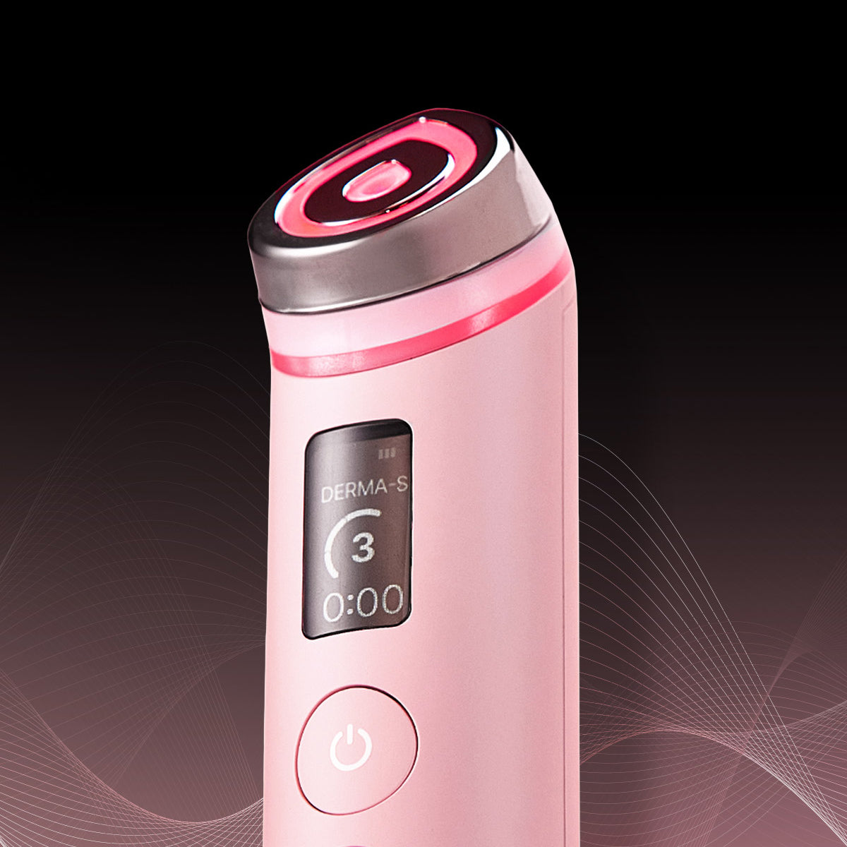 MEDICUBE AGE R Booster Pro PINK Edition : appareil de soin rose sur fond noir, interface lumineuse et boutons.