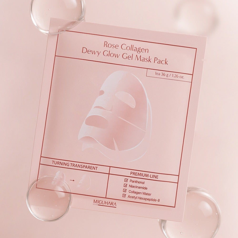 MIGUHARA Rose Collagen Dewy Glow Gel Mask Pack 5 sheets