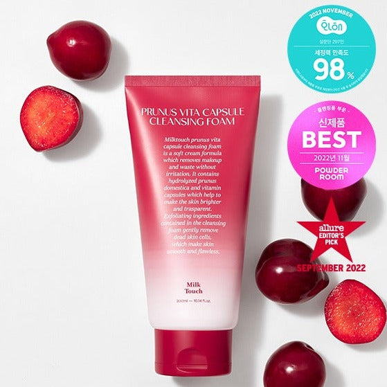 MILK TOUCH Prunus Vita Capsule Cleansing Foam disponible sur Ma petite Coree, ton Eshop 100% K-beauty en direct de Seoul