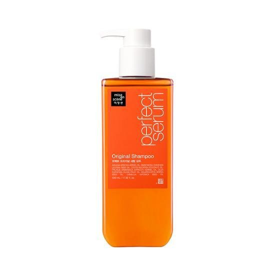 Shampoo bouteille MISE EN SCENE Perfect Original Shampoo 680ML orange avec pompe blanche