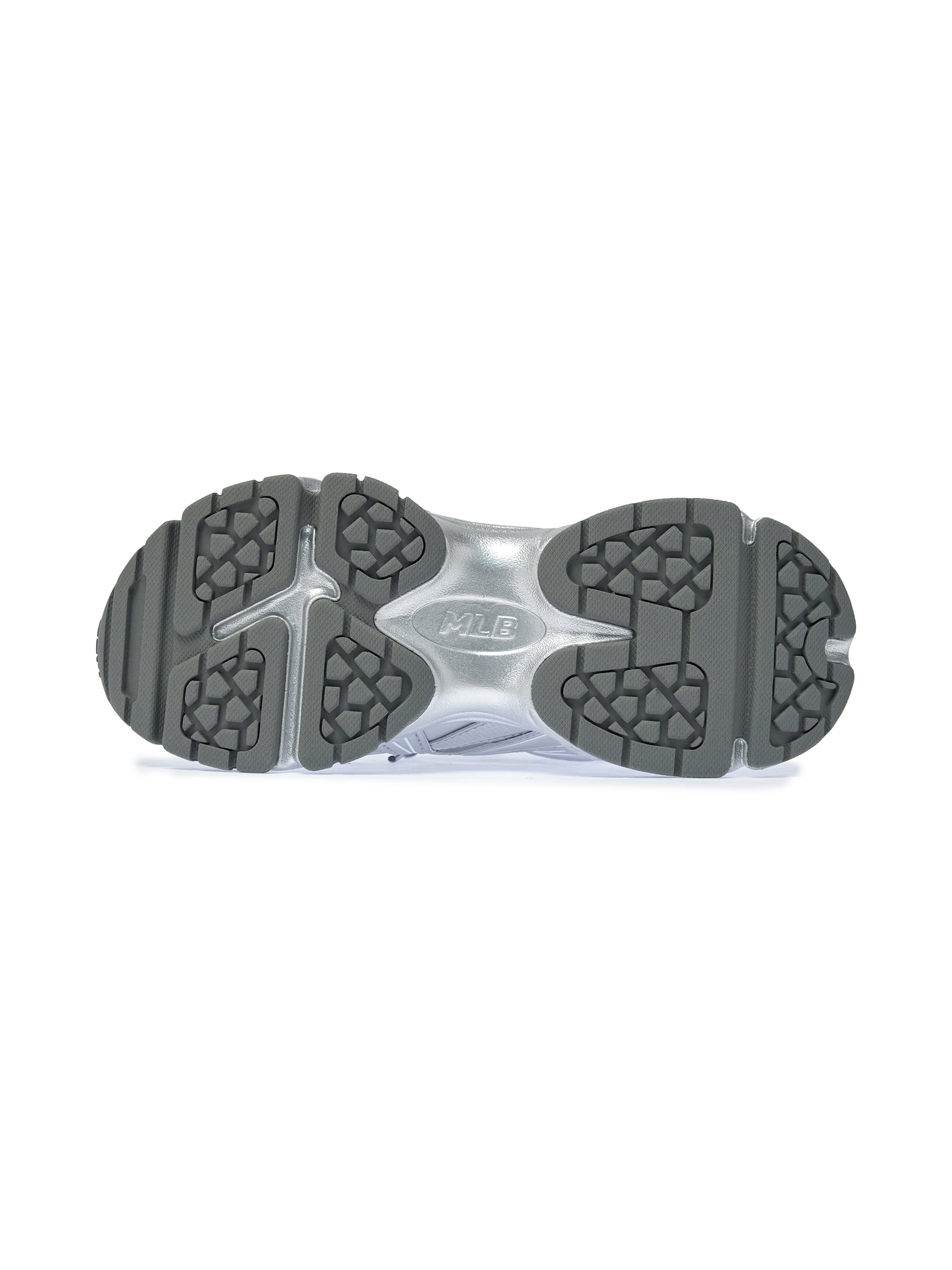 MLB Pastry Runner Mask Metal New York Yankees SILVER : semelle intérieure/extérieur, chaussures homme, branding MLB sur fond blanc.