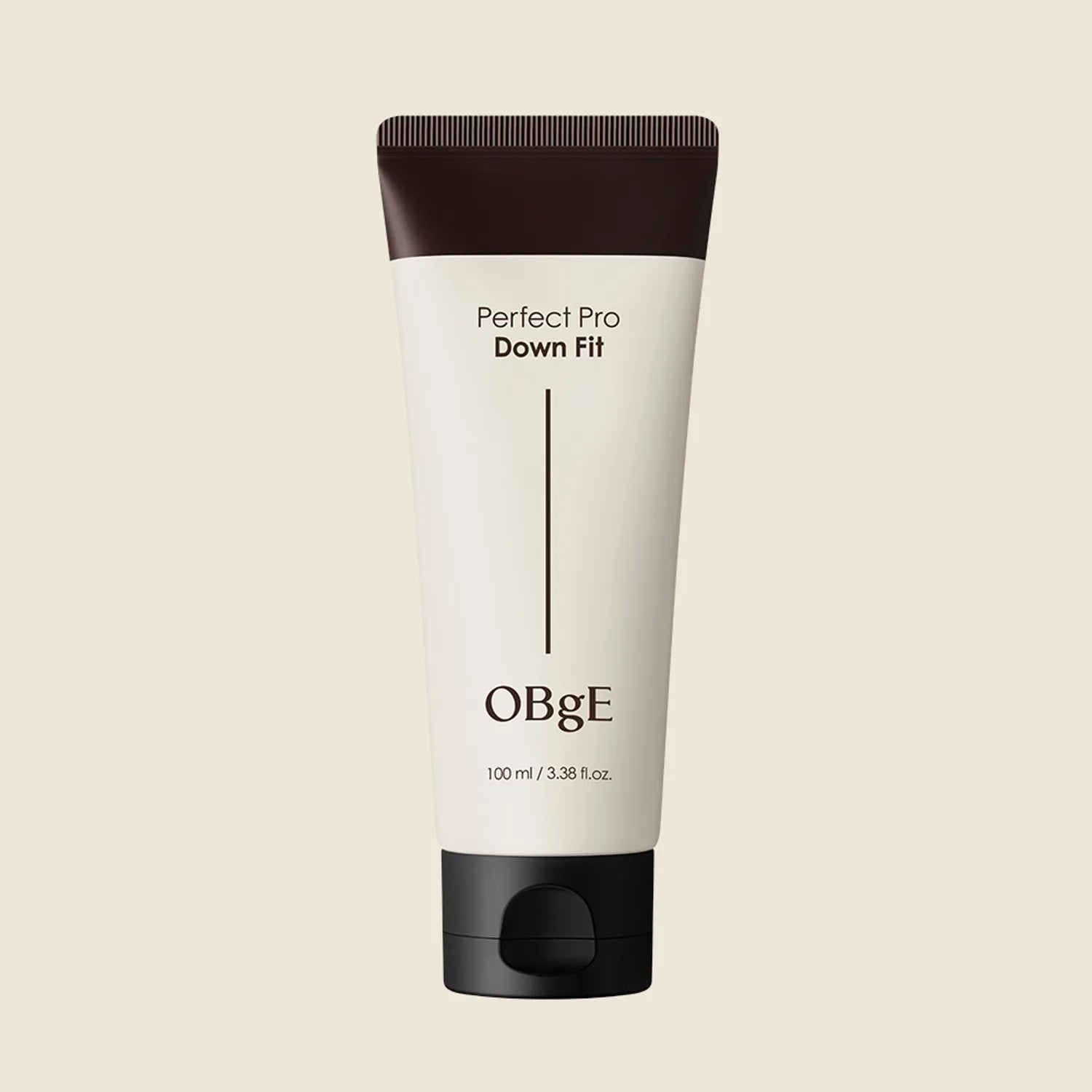 Photo produit OBGE Perfect Pro Down Fit 100ml de la marque OBGE, tube beige sur fond clair.