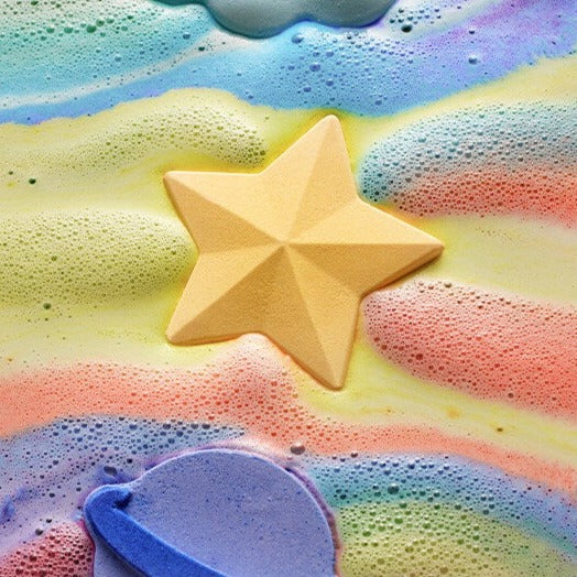 ROUND A'ROUND Universe Bubble Bath Bomb : étoile sur mousse colorée, bain relaxant, marque ronde A'ROUND