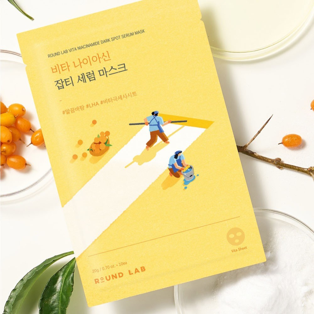 ROUND LAB Vita Niacinamide Dark Spot Serum Mask disponible sur Ma petite Coree, ton Eshop 100% K-beauty en direct de Seoul