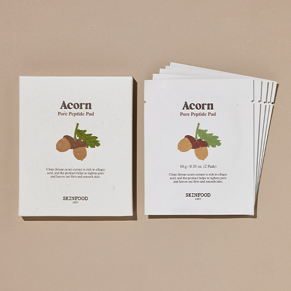 SKINFOOD Acorn Pore Peptide Pad 10p 50g disponible sur Ma petite Coree, ton Eshop 100% K-beauty en direct de Seoul