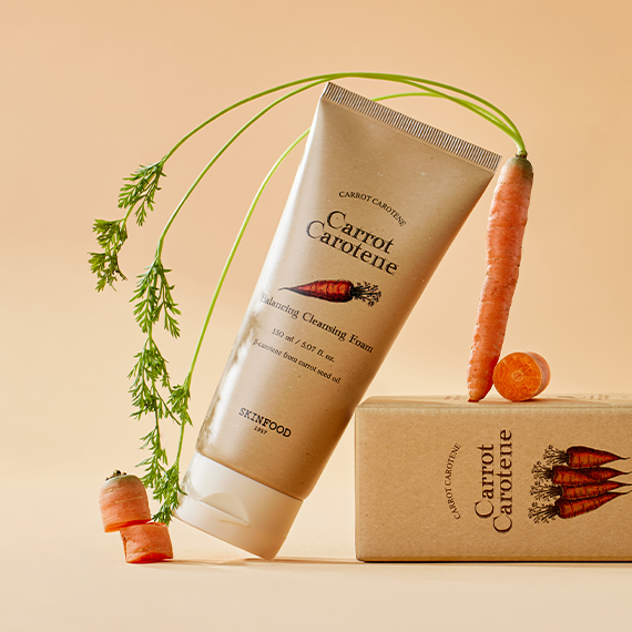 SKINFOOD Carrot Carotene Balancing Cleansing Foam 150ml disponible sur Ma petite Coree, ton Eshop 100% K-beauty en direct de Seoul