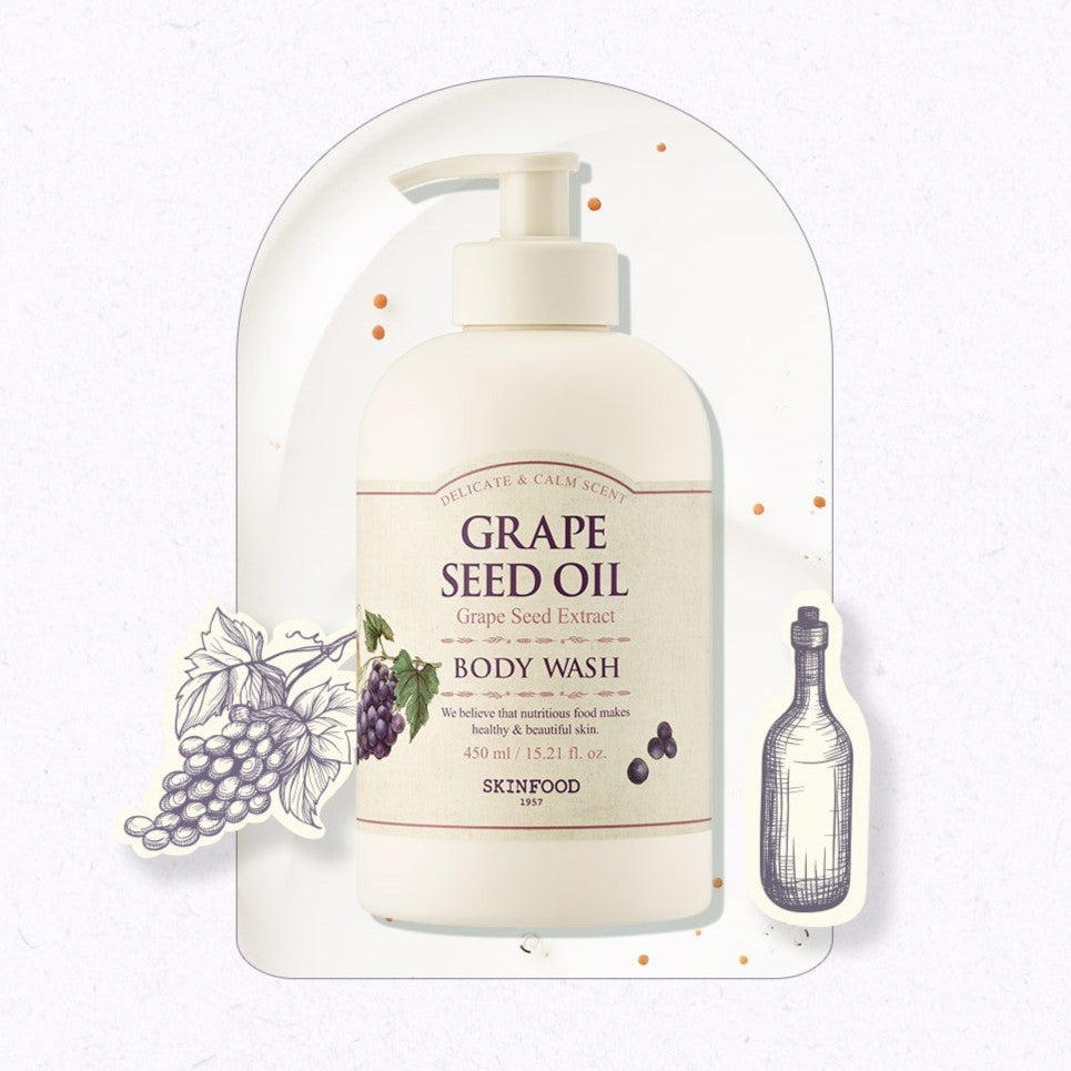 SKINFOOD Grape Seed Oil Body Wash 450ml disponible sur Ma petite Coree, ton Eshop 100% K-beauty en direct de Seoul