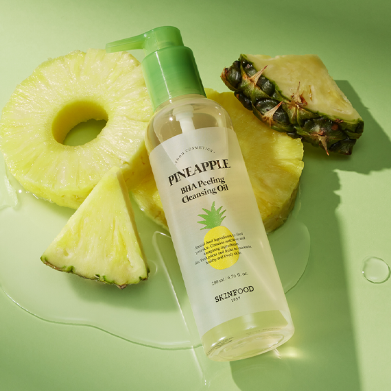 SKINFOOD Pineapple BHA Peeling Cleansing Oil 200ml disponible sur Ma petite Coree, ton Eshop 100% K-beauty en direct de Seoul