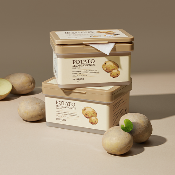 SKINFOOD Potato Madecassoside Daily Mask 30p 270g disponible sur Ma petite Coree, ton Eshop 100% K-beauty en direct de Seoul