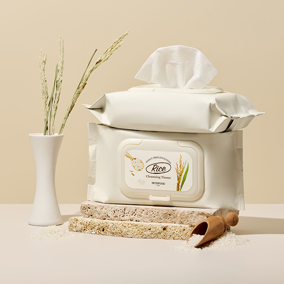 SKINFOOD Rice Daily Brightening Cleansing Tissue 80p disponible sur Ma petite Coree, ton Eshop 100% K-beauty en direct de Seoul