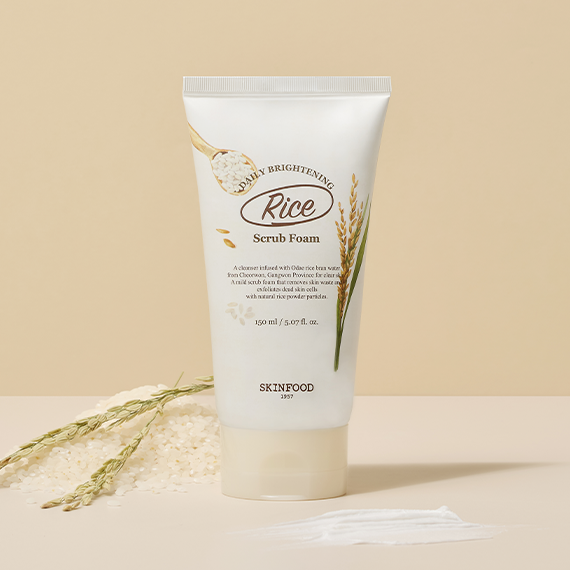 SKINFOOD Rice Daily Brightening Scrub Foam 150ml disponible sur Ma petite Coree, ton Eshop 100% K-beauty en direct de Seoul