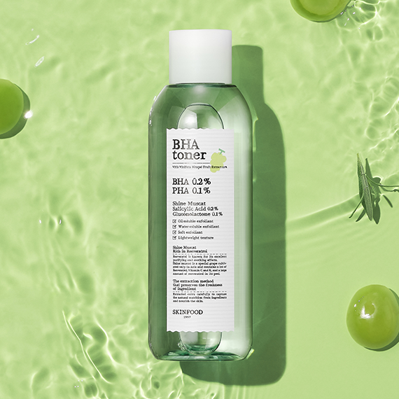 SKINFOOD Shine Muscat BHA Toner 200ml disponible sur Ma petite Coree, ton Eshop 100% K-beauty en direct de Seoul