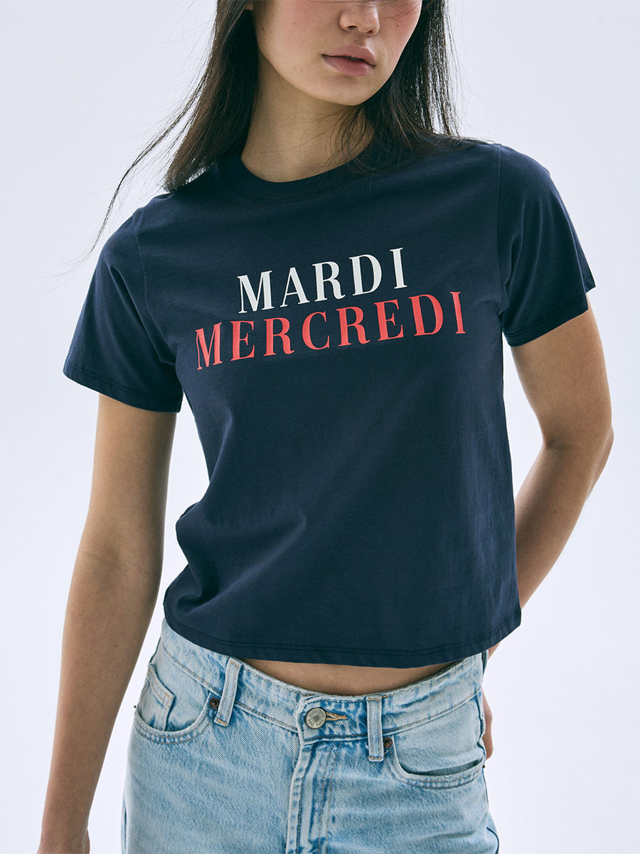 SLIM TSHIRT LA TYPO FRANCAISE_NAVY