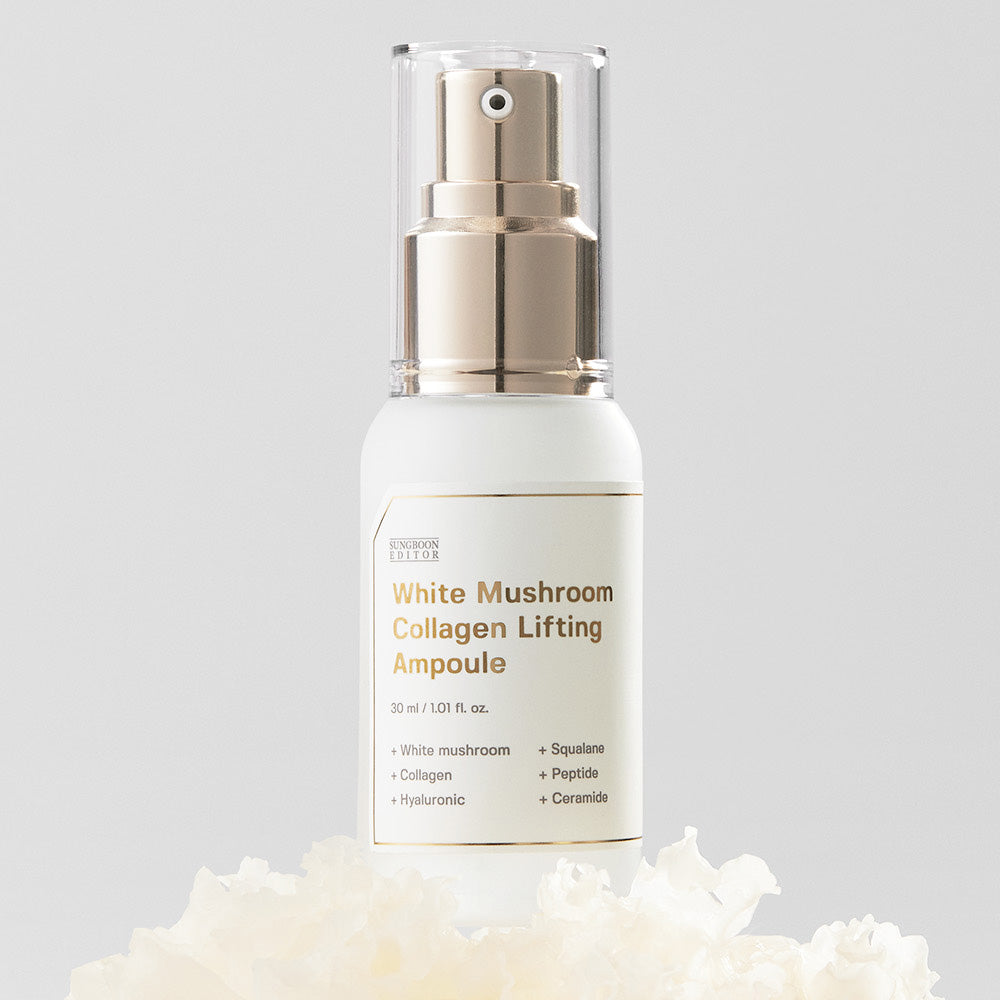 SUNGBOON EDITOR White Mushroom Collagen Lifting Ampoule 30ml disponible sur Ma petite Coree, ton Eshop 100% K-beauty en direct de Seoul